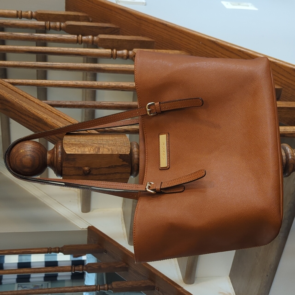 Calvin Klein Brown Saffiano Tote